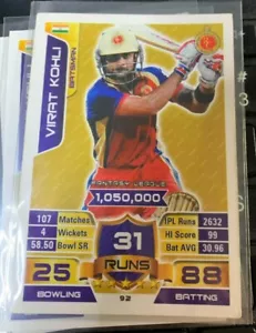 Virat Kohli 2015 Topps Cricket Attax IPL #92 Royal Challengers Bangalore - Picture 1 of 1