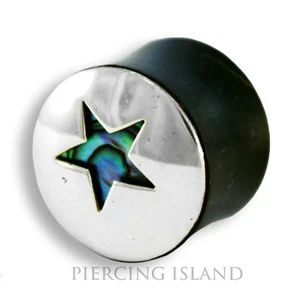 8 - 22mm HORN ECHT SILBER PERLMUTT Stern Flesh Tunnel Plug Ohr Piercing 299 - Bild 1 von 1