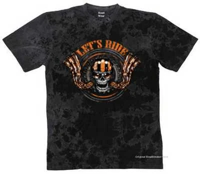 ORIGINAL ROADBREAKER STYLE T Shirt Batik black Vintage Biker Chopper&OldSchoolmotiv Modell Let`s Ride
