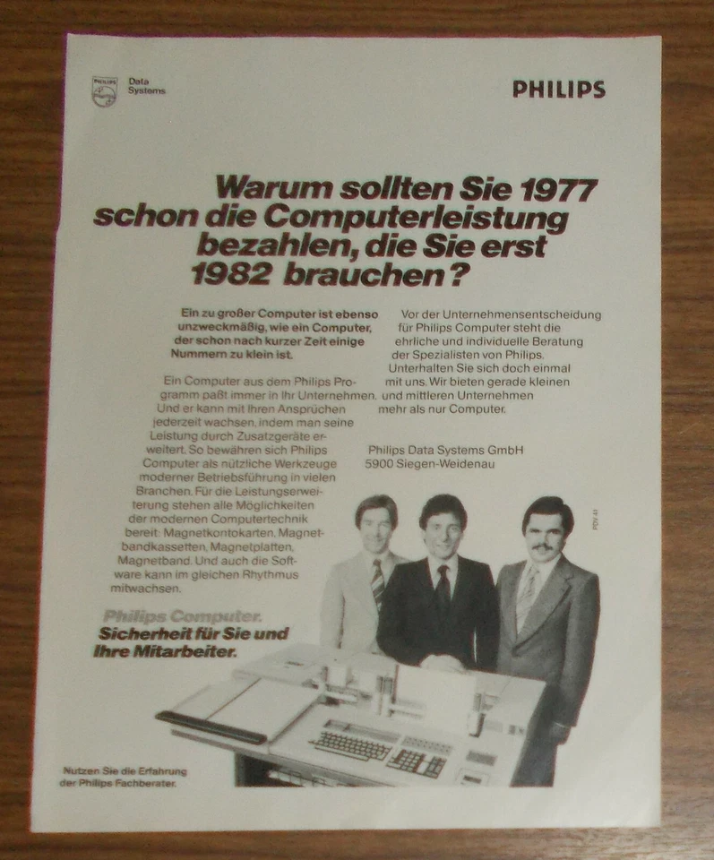 Vintage 1977 PHILIPS P 300 Computer Print Ad advert #2 German - Image 1 of 1