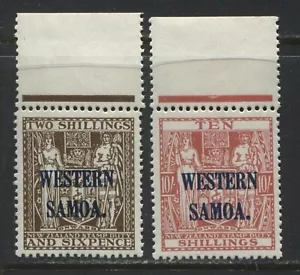 Samoa 1935 overprinted Western Samoa 2/6d and 10/ mint o.g. - Picture 1 of 1