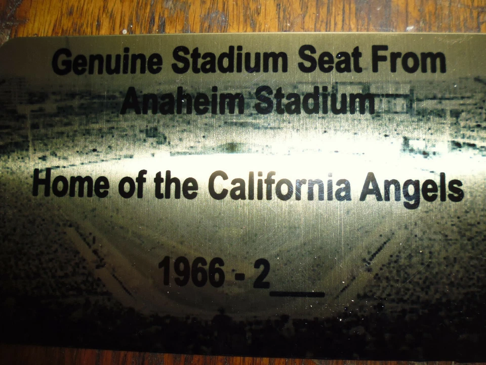   PLACA ASIENTO ESTADIO CALIFORNIA ANGELS ANAHEIM Foto 1 de 1