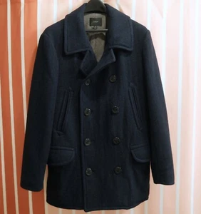 J. Crew Dock Peacoat in Navy Herringbone Size Medium Primaloft - Picture 1 of 4