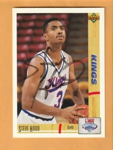 Steve Hood Sacramento Kings AUTO Firmado 1991-92 Cubierta Superior James Madison Dukes - Imagen 1 de 2
