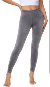 Leggings yoga donna Dolcevida grigio velluto velluto vita media elasticizzato piccolo - Foto 1 di 9