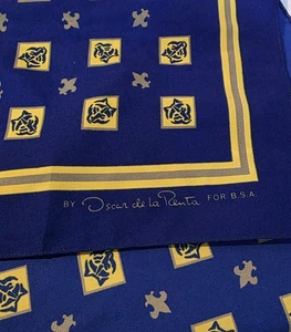 Vintage Designer Oscar De La Renta Cub Boy Scouts Scarf Kerchief 26” X  27" - Picture 1 of 5