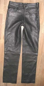 Sfoderato - LEATHER MANIACS - Uomo- Jeans IN Pelle/Pantaloni Pelle Nero W30/L33 - Picture 1 of 5