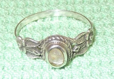 Anello Donna - 925er Argento Sterling - Misura 56 - 1,9 Grammi - Con Madreperla - Immagine 1 di 4