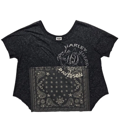 Camiseta ligera con parche de cachemira Harley Davidson para mujer talla grande Foto 1 de 4