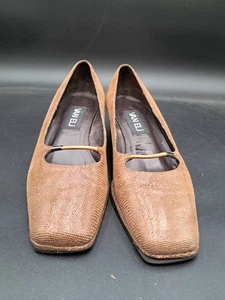 Vaneli Reptile Leather 5.5 Medium Womens Pumps Shoes Brown Tan - Picture 1 of 6