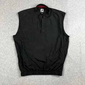 FootJoy Golf Vest Mens Small Black 1/2 Zip Pullover Wind Rain Jacket Packable - Picture 1 of 10