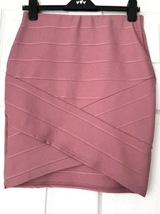Mini falda elástica Miss Selfridge rosa vendaje para mujer Reino Unido 12 UE 40 - Imagen 1 de 13