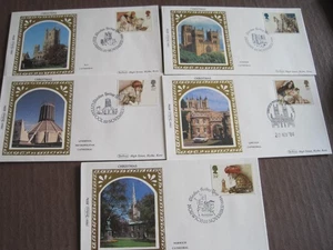 GB 1984 Christmas, full set of stamps on 'silk' Benham FD covers ...10-4 - Picture 1 of 1