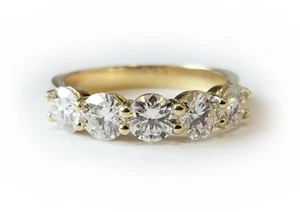 2,00 Karat Moissanit Forever One 5 Steine Jubiläum Bandring Charles & Colvard - Bild 1 von 5