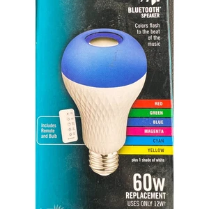 Ecosmart 60W LED Light Bulb A21 Bluetooth Beat Sync Speaker Color Changing - Picture 1 of 8