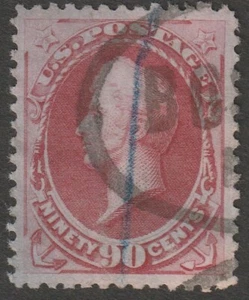 Scott #191 XF 90 Cent Carmine Used 1879 Boston & Blue Pen Cancels     1847_02-46 - Picture 1 of 2