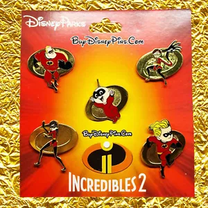 Gli Incredibili 2 Gold Park Set di 5 spille Disney lotto di spille sfuse. - Foto 1 di 7