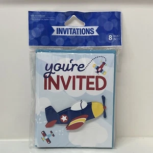 Lil Flyer Airplane Invitation Cards - Picture 1 of 2