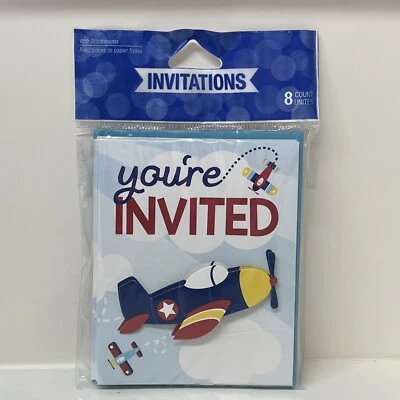 Lil Flyer Airplane Invitation Cards - Image 1 of 2