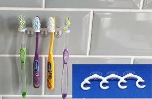 Toothbrush holder rack stand bathroom bath suction cup electric no drilling  - Picture 1 of 8