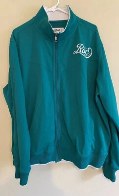 Chaqueta de calentamiento Rocawear cremallera completa verde blanco logotipo pista - para hombre talla 2XL Foto 1 de 4