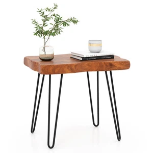 Rectangular End Table Accent Side Indonesia Teak Wood Plant Stand Patio Rustic - Picture 1 of 10