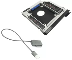 2ND HARD DRIVE caddy for dell E6420 E6520 E6320 E6430 E6530 E6330 + USB2.0 cable - Picture 1 of 6