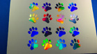 16 1-inch PAW PRINTS Holographic Car Window Decal Sticker CAT TRACKS 5 inch