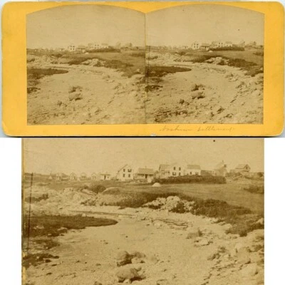 “Nashua Settlement” NH o MA Coast, Beach Cabins 1870s H Ball (Walpole NH) E270 Foto 1 de 4