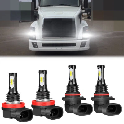 For Volvo VNL VN VNM 630 670 730 780 LED Headlight High Low Beam Bulbs 6000K - Image 1 of 4