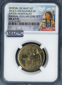 2014 D Sacagawea Dollar NGC MS67 PL Native Hospitality MAC Quality✔️