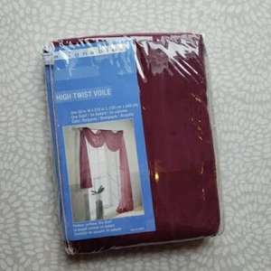 Designables High Twist Wine Burgundy Voile Scarf Curtain 59"W X 216"L - Picture 1 of 8
