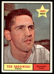 1961 Topps Set Break Ted Sadowski Rookie Minnesota Twins #254