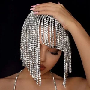 Shiny Hair Chain Luxury Crystal Headband Bridal Headpiece Nightclub - Picture 1 of 12