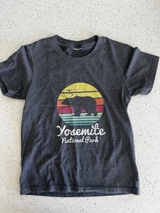 Vintage Retro Yosemite National Park California Bear Kids XS T Shirt - Picture 1 of 3