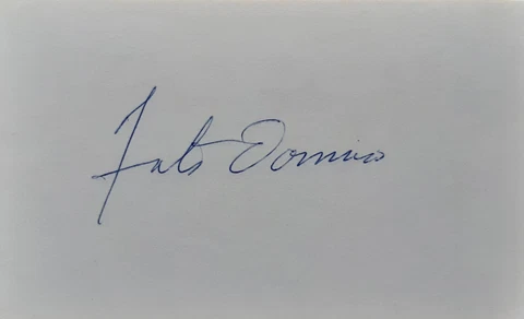 Fats Domino signed card New Orleans Pianist Singer Songwriter Autograph COA Cover