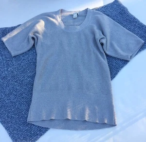 White House Black Market Shimmer Tunic Sweater - Gray/Silver (Size Small) - Picture 1 of 8