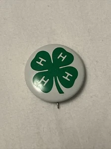 Vintage 4-H Club Pin Button Lapel Hat Four Leaf Clover Agriculture .75" FFA - Picture 1 of 3