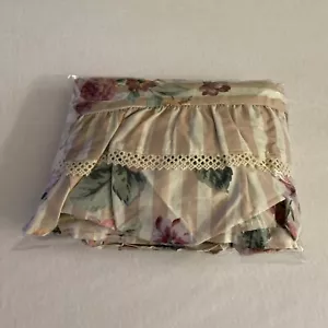 De colección Elizabeth Gris Melinda Rosa Floral Volantes Cortina Nuevo JC Penny - Imagen 1 de 4
