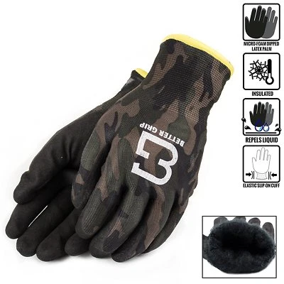 Guantes de trabajo de seguridad con aislamiento de invierno doble forro recubiertos de goma -BGWANS Foto 1 de 4