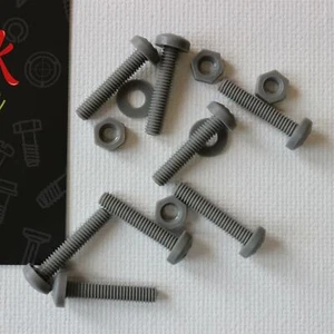 20x Pernos Grises (PP), Tornillos y Tuercas de Plástico, M4x 20mm, Acrílico - Imagen 1 de 6
