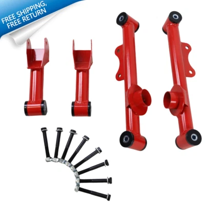 Brazos de control tubulares superiores e inferiores traseros con bujes para Ford Mustang 1979-2004 Foto 1 de 4