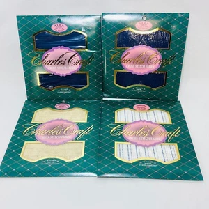 Lot of 4 Charles Craft Cross Stitch Fabric Variety 14-Count 8.5-count  12" x 18" - Picture 1 of 6