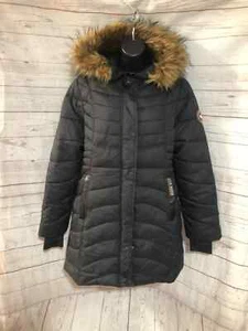 Steve Madden Maintains Warmth Damen Jacke Kapuze Reißverschluss / Druckknopf Navy Gr. M - Bild 1 von 9