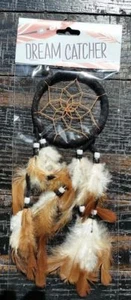 Black dream catcher new in bag 12" inches long with feathers on key chain ring - Picture 1 of 1