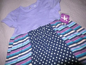 nwt J. Khaki purple navy short sleeve cotton dress girls 4 free ship USA - Picture 1 of 2