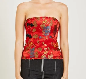 marques almeida Baocade Snap floral corset top Women’s Size Small - Picture 1 of 14