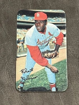 1970 Topps Super Robert Bob Gibson #33 Tommy Harper #9 en la parte posterior casi nuevo ¡¡Error raro!!! Foto 1 de 2