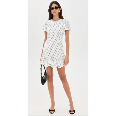 LEBOP Le Bop White Black Polka Dot Retro Mini Dress Georgia Style Women's Medium - Image 1 of 4