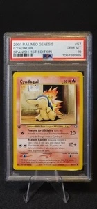 1st Edition Spanish Cyndaquil 57/111 Neo Genesis PSA 10 Pop 1 - Picture 1 of 2